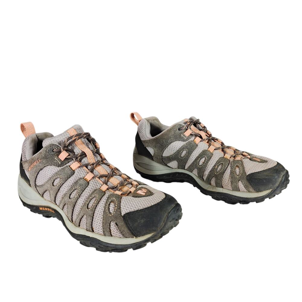 Merrell Hiking Shoes sz‎ 10 Womens Depart Dark Gull Grey Breathable Mesh Lace Up